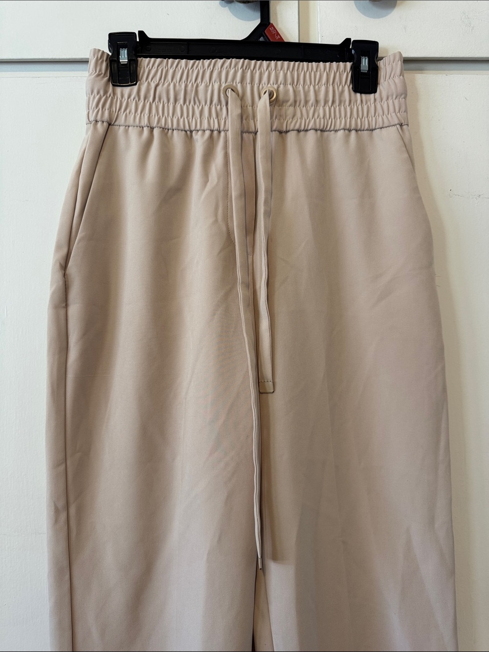 Mango Casual Drawstring pants in Light Beige